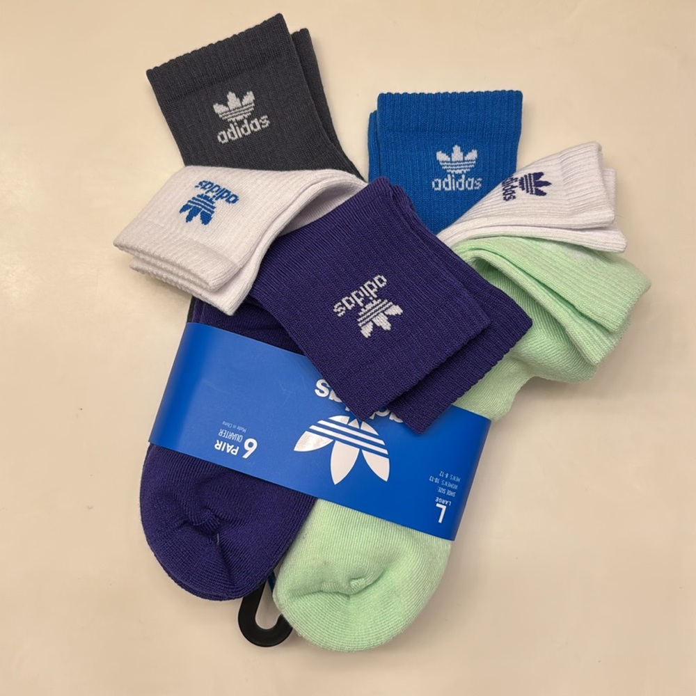 adidas Originals Trefoil 6-Pack Quarter Socks - Picture 5 of 10